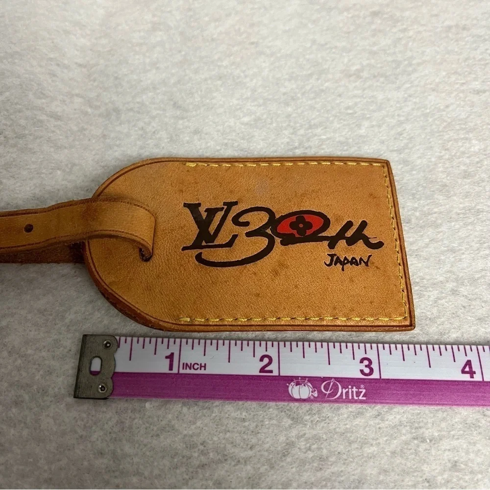 LOUIS VUITTON Luggage Tag Japan 30th Anniversary Hot Stamp Vachetta Leather